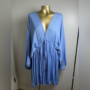 Free People Light Blue Flowy Dress S